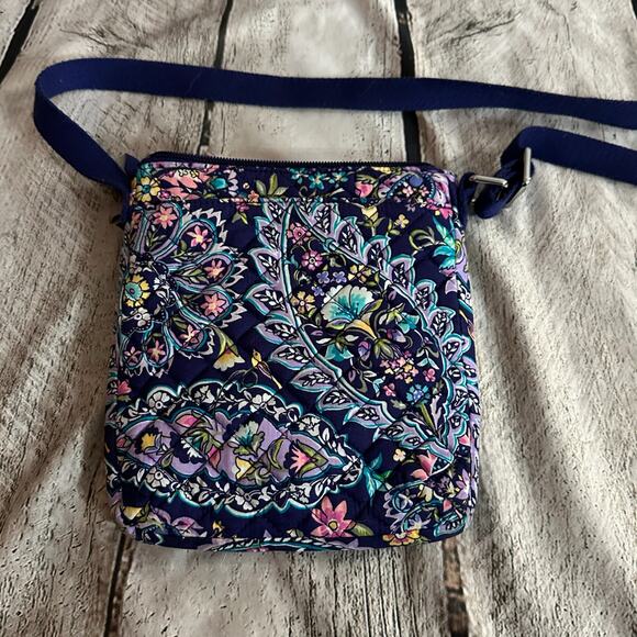 Vera Bradley Dark Blue and Purple Floral & Paisley Ceossbody Bag, Pre-owned - Picture 2 of 3